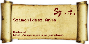 Szimonidesz Anna névjegykártya