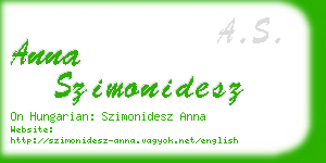 anna szimonidesz business card